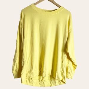 Lou & Grey Yellow Crewneck Long Sleeve High-Low Pullover Sweatshirt Size M